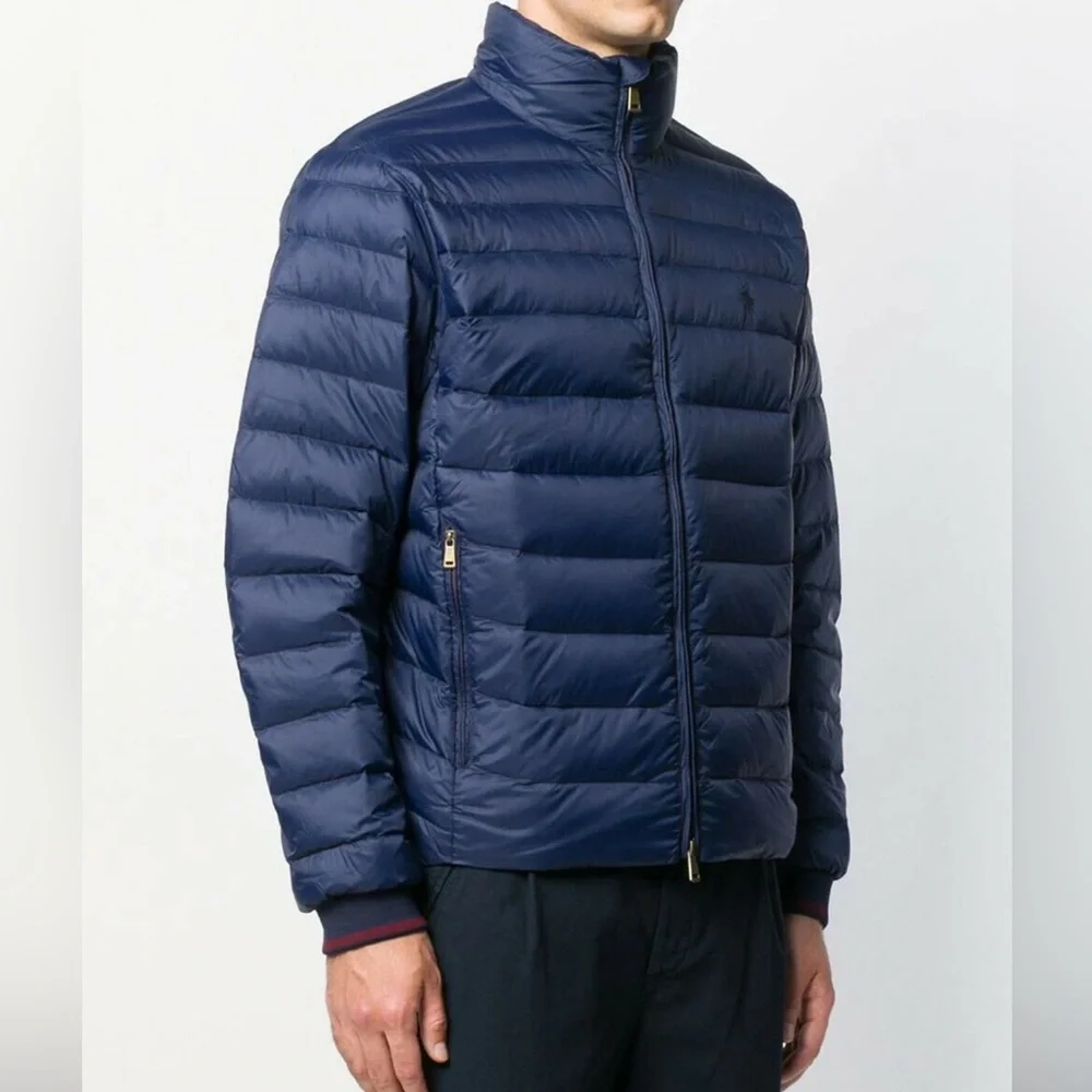 Men's Polo Ralph Lauren foldable quilted jacket navy blue,water repellent sz sp